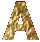 Gold alphabet #3 letter A from free graphics collection of Suitcase of Dreams