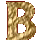 Gold alphabet #3 letter B from free graphics collection of Suitcase of Dreams