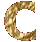 Gold alphabet #3 letter C from free graphics collection of Suitcase of Dreams