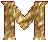 Gold alphabet #3 letter M from free graphics collection of Suitcase of Dreams