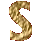 Gold alphabet #3 letter S from free graphics collection of Suitcase of Dreams
