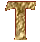 Gold alphabet #3 letter T from free graphics collection of Suitcase of Dreams