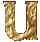 Gold alphabet #3 letter U from free graphics collection of Suitcase of Dreams